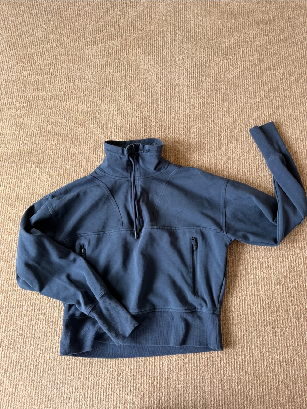 Old Navy Black Hooded Half-Zip Sweatshirt